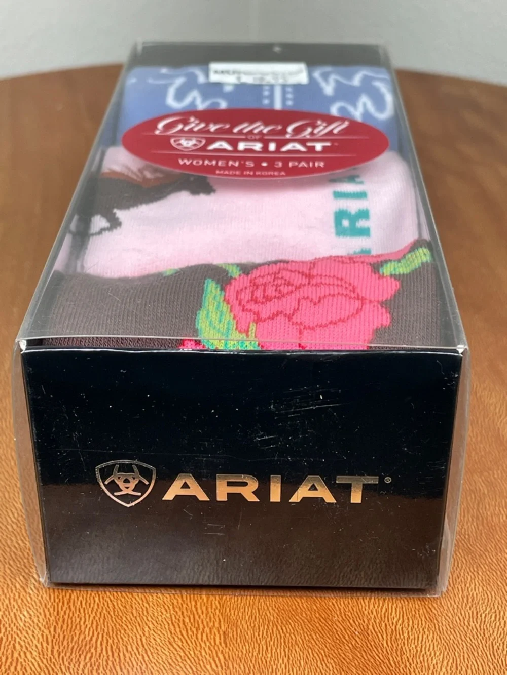 NWTs Ariat Set of 3 Knee High Crew No Show Socks Western Horse Cowgirl Size 9-11